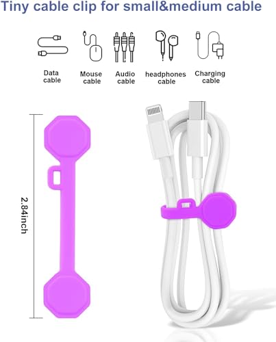 8Pcs Silicone Magnetic Cable Ties & Clips, Cord Organizer [1S] Management Reusable Magnet Cable Organizer, Phone Cord Holder For Organizing, Bookmark Whiteboard Fridge Magnets Etc