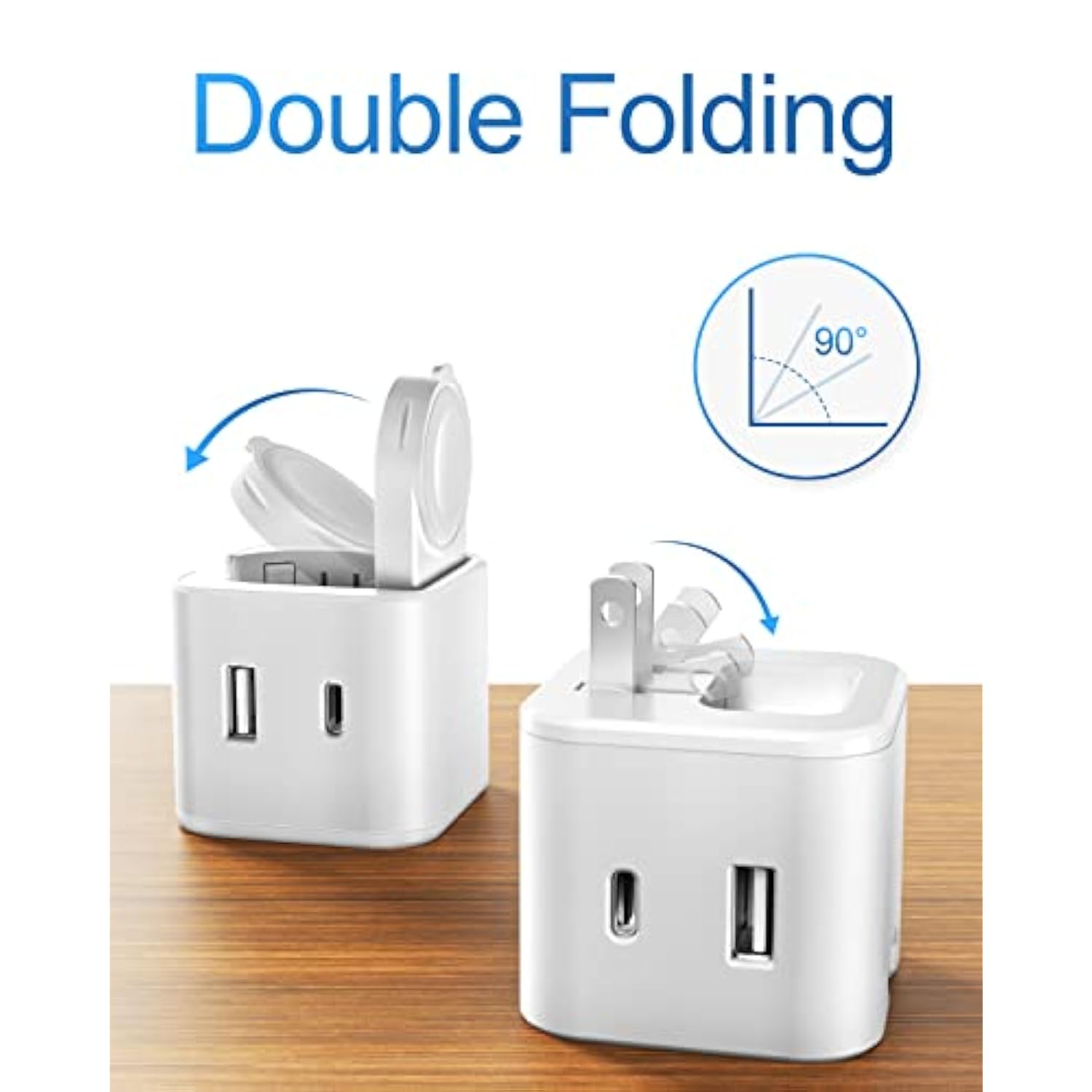 36W For Apple Charging Block With Built-In Watch Charger, Foldable Pd Fast Charger Block For Iphone, Dual Ports Wall Charger Compatible With Apple Watch Iphone Airpods (White)