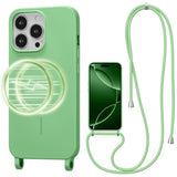 Magnetic Crossbody Case for iPhone 13 Pro Max 6.7", Liquid Silicone Case with Adjustable Shoulder Neck Lanyard Strap,[Compatible with MagSafe]