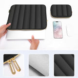 MOSISO 13-14 inch Laptop Case, 13.3 inch Puffy Laptop Sleeve Compatible with MacBook Air 13 13.6 M3 M2 M1/Pro 13/Pro 14, HP, Dell, ASUS, Lenovo, Vertical Rectangle Carrying Bag with Small Case, Black