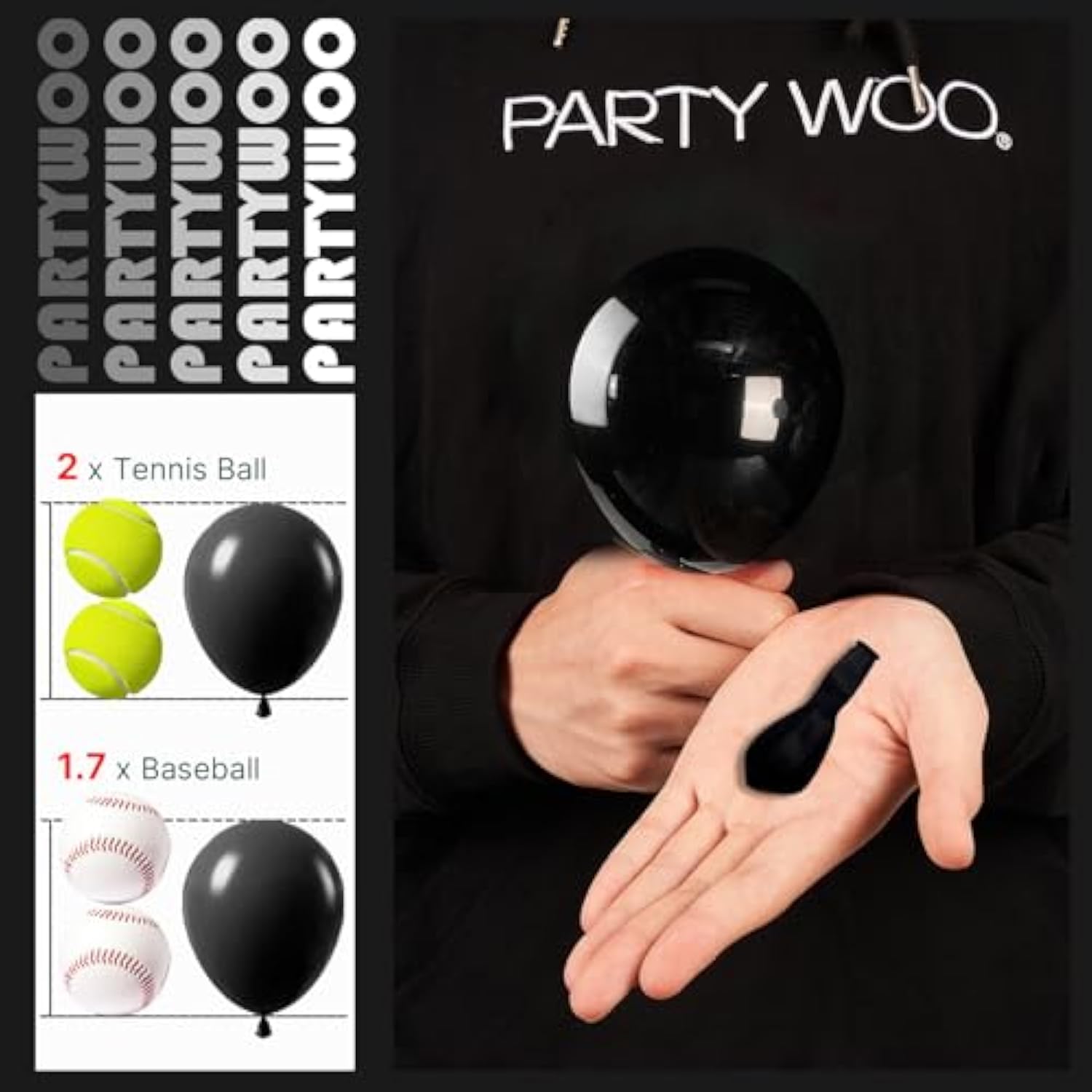 120-Pcs 5" Black Matte Balloons for Party, Wedding & Event Decorations