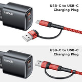 240W USB C to USB C Cable 10FT [2-Pack], 2-in-1 Right Angle PD 3.1 Fast Charging Cord, USB-A & C Dual-Input for iPhone 17/16/15 Pro, MacBook Pro,
