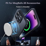 3 In 1 Magnetic Case, Upgraded [Full Camera Protection] [Compatible With Magsafe] [14Ft Military Grade Protection] Bumper 6.7 Inch, Black