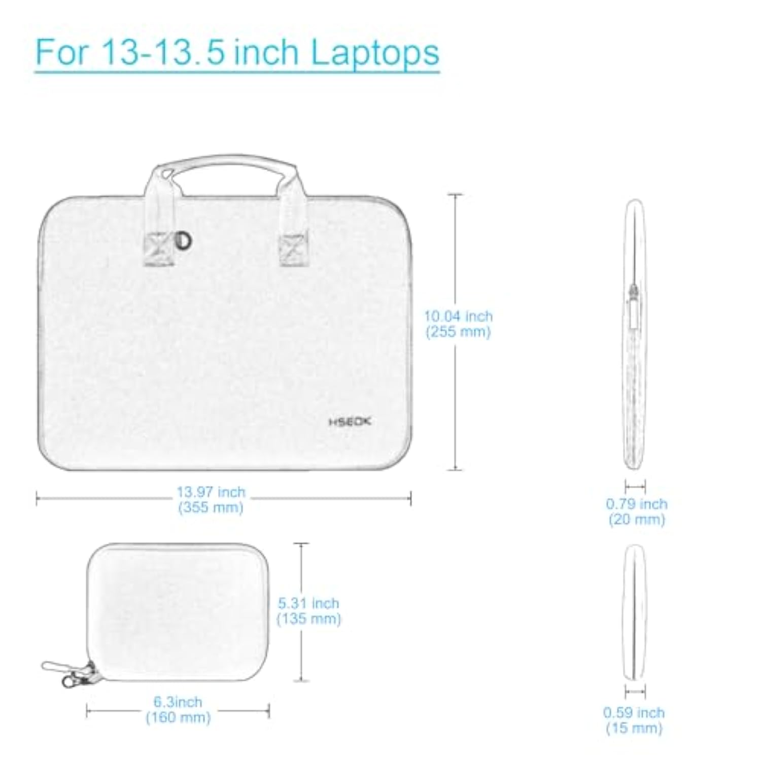 Laptop Sleeve 13.3-14 Inch Case With Small Pouch, Neoprene Computer Bag Compatible With Pro 14" M4/M3/M2/M1 2025-2021, Mac Air/Pro 13.3" And Most 13-14 Inch Notebooks,P02K01