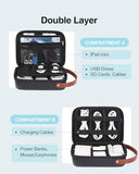Electronics Organizer Travel Case For Chargers And Cords, Hard Case For Electronics, Portable Tech Bag, Travel Essentials For Chargers/Mouse/Usb Drives/Sd Cards, Tech Gifts