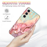 Samsung Galaxy S25 Case, Military-Grade Drop Tested, Rose Gold Marble Slim Shockproof
