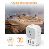 USB Charger Block, 4-Box Splitter with 3-Port Wall Charger for Travel & Office