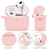 Pink AirPods 3rd Generation Silicone Case with Wireless Charging and Bling Keychain for Women