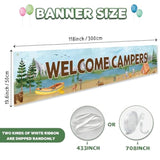 Welcome Campers Banner, Camping Theme Birthday & Baby Shower Party Backdrop