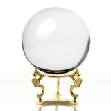 Clear Crystal Ball 150Mm (6 Inch) Including Golden Dragon Stand And Gift Package