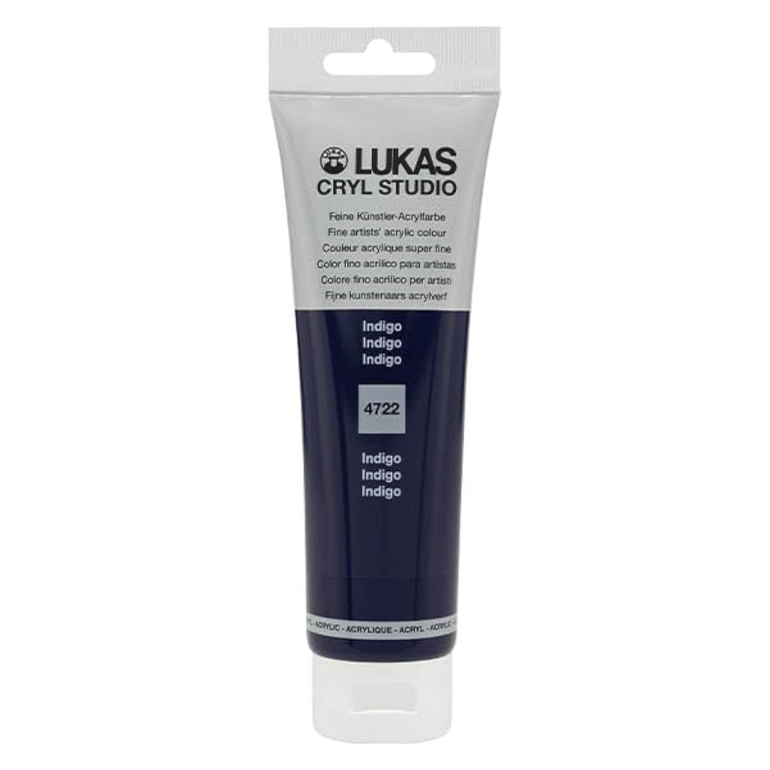 Lukas CRYL Studio Artist Acrylic Paint, Indigo, 125 ml Tube - High Pigment Acrylic Paints for Canvas Painting, Large Scale Works - Medium-Viscosity, Water-Mixable, Fast Drying