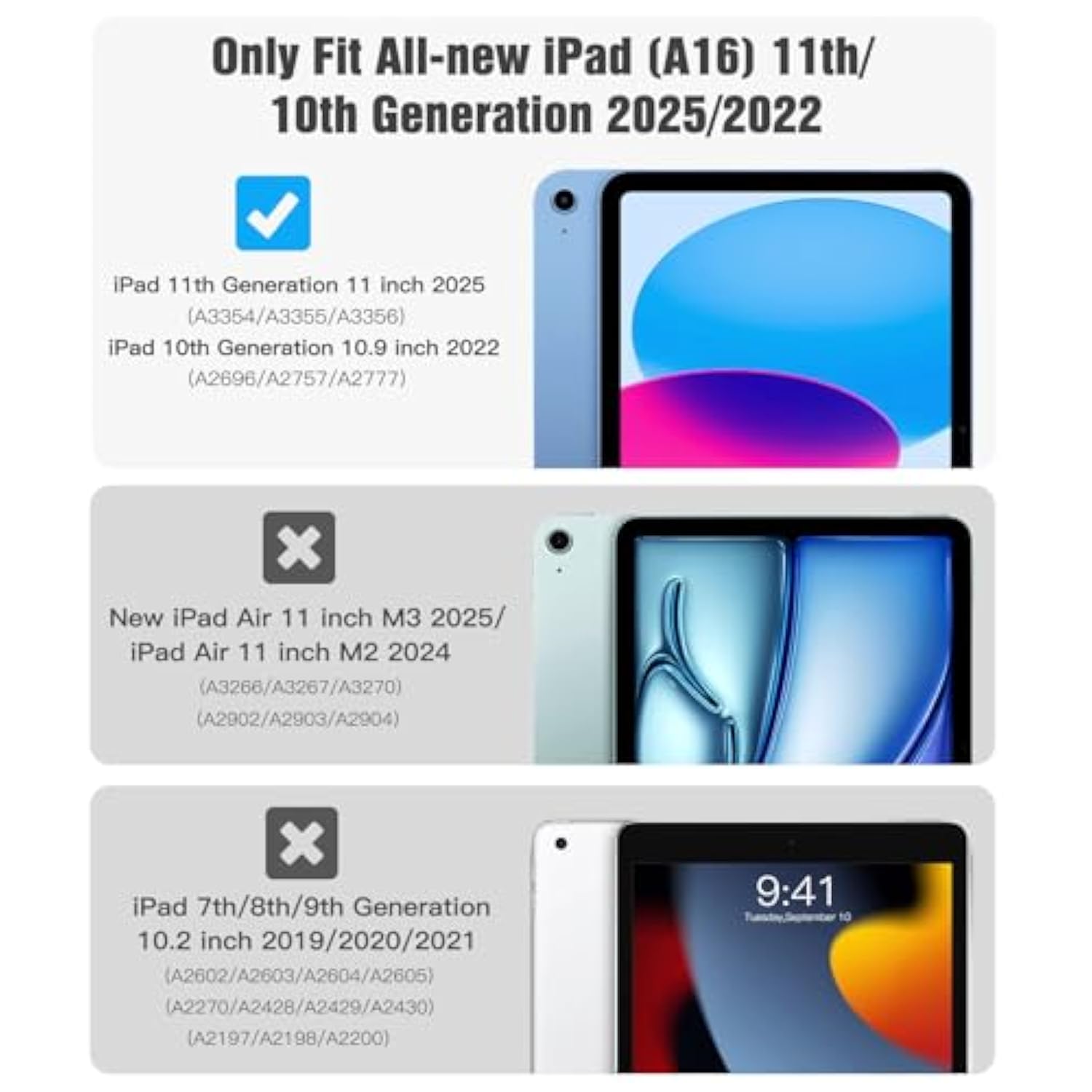 Case For (A16) 11Th Generation 11 Inch 2025/ 10Th Generation 10.9 Inch 2022, Slim Stand Cover With Hard Translucent Back, Support Touch Id, Auto Wake/Sleep, Abyss Blue