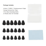 Replacement Triple Flange Conical Ear Tips Soft Silicone Earbud Tips Gels Bud Fit For Inner Hole From 4Mm - 5.1Mm Earphones 9 Pairs S/M/L Black