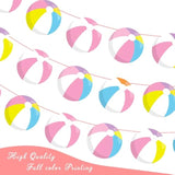 4 Pcs Pink Beach Ball Banners Summer Pool Hawaiian Party Decorations