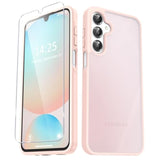 For Samsung Galaxy A16 5G Case, Matte Phone Case With 1 Screen Protector, Frosted Translucent Back, Slim Shockproof Protective Cover, Pink
