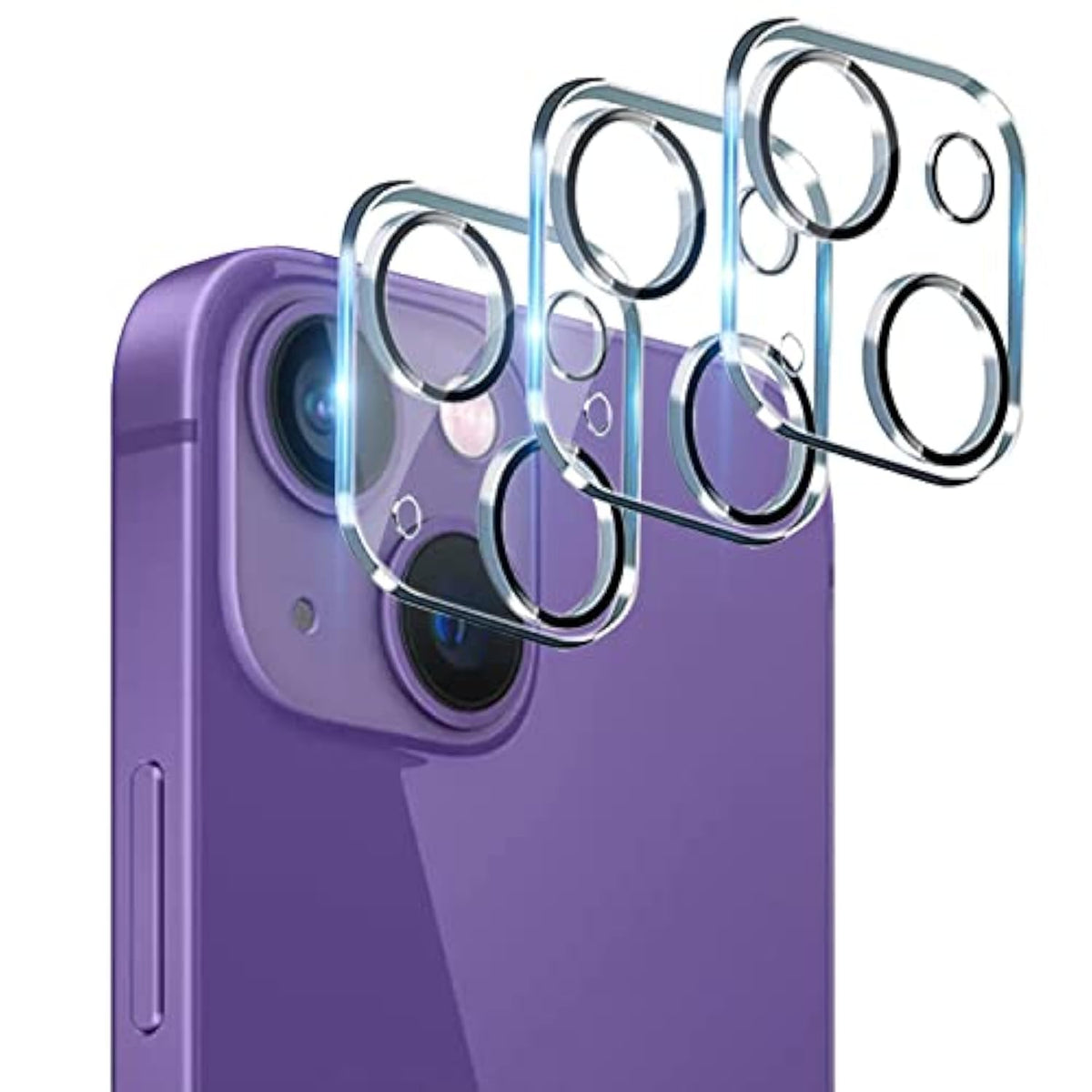 3-Pack iPhone 14 & 14 Plus Camera Lens Protectors 9H Tempered Glass