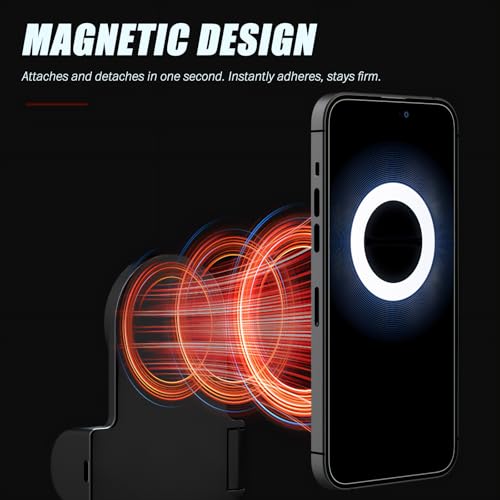 Magnetic Selfie Ring Light, Snap Grip with Detachable Bluetooth Remote Control for iPhone, Rechargeable LED Fill Light, Smartphone Camera Handle,