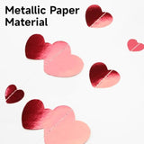 Valentines Hearts Garland No Diy 144 Red Heart Garland Pre-Strung Heart Streamer Banner Heart Banner For Valentine Anniversary Wedding Decorations