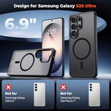 Magnetic for  Galaxy S26 Ultra Case with Screen Protector, (Built-in Magnets) (Military Grade Drop Protection) Slim Translucent Shockproof