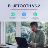 Bh71 Pro Bluetooth Headset With Usb Dongle, Teams Certified, 4 Noise Cancelling Microphone, Fit For Computer Laptops, Wireless Earpiece For Business Office Work Calling