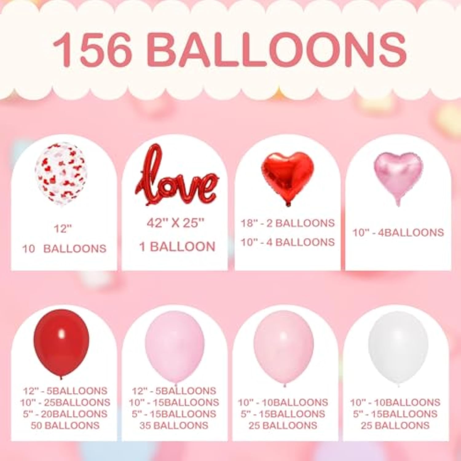 263Pcs Valentines Day Balloon Arch Kit, Galentines Love Balloon Garland Valentines Day Decorations For Party Wedding Birthday Proposal