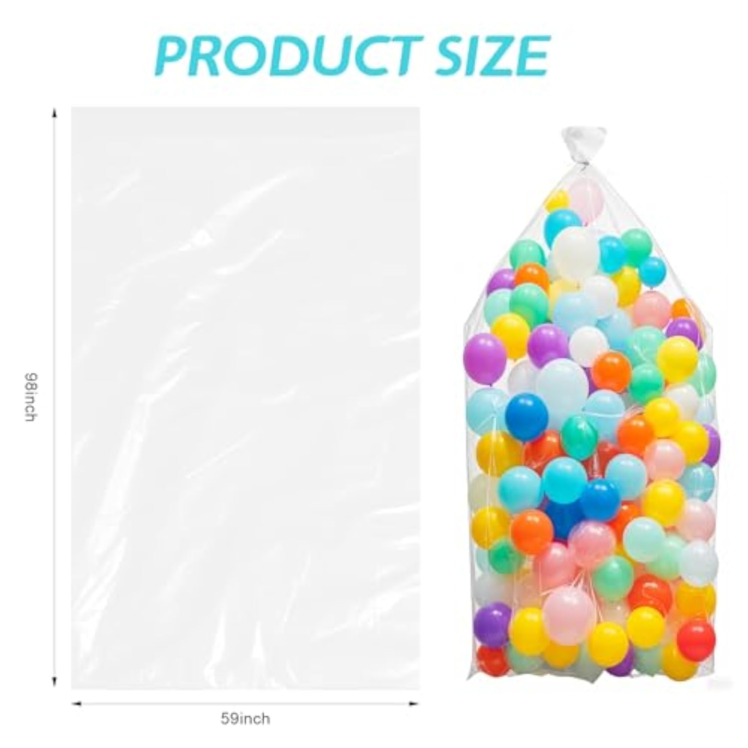 2 Pack Balloon Bags 98 X 59 Inch Big Plastic Balloon Storage Bag Large Balloon Bags For Transport Carrying Packaging Storage Car Seat Luggage Suitcase Stroller Chair