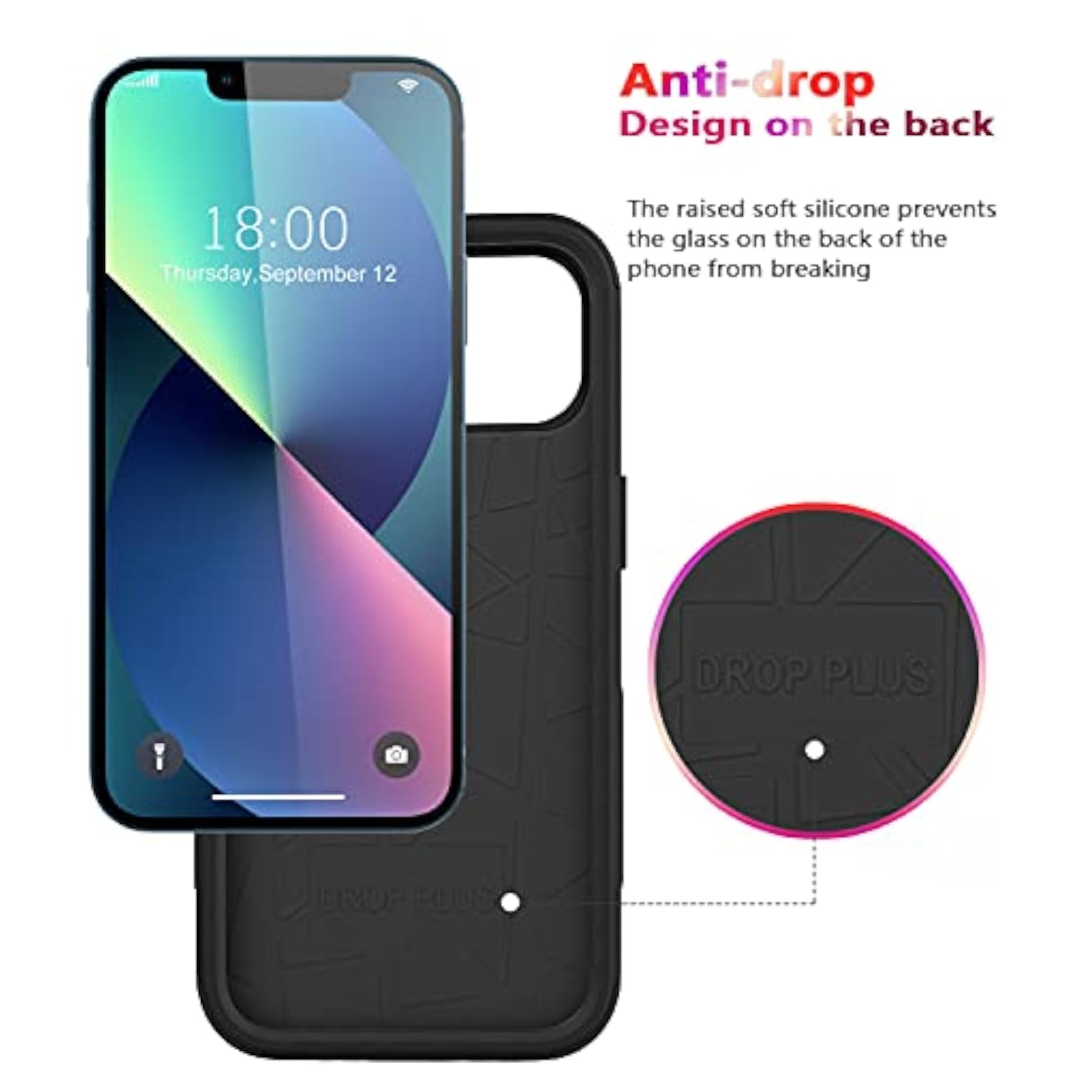 Heavy Duty Protection Phone Case Cover for Apple iPhone 13 - Black, Shockproof, Dropproof, Dust-Proof