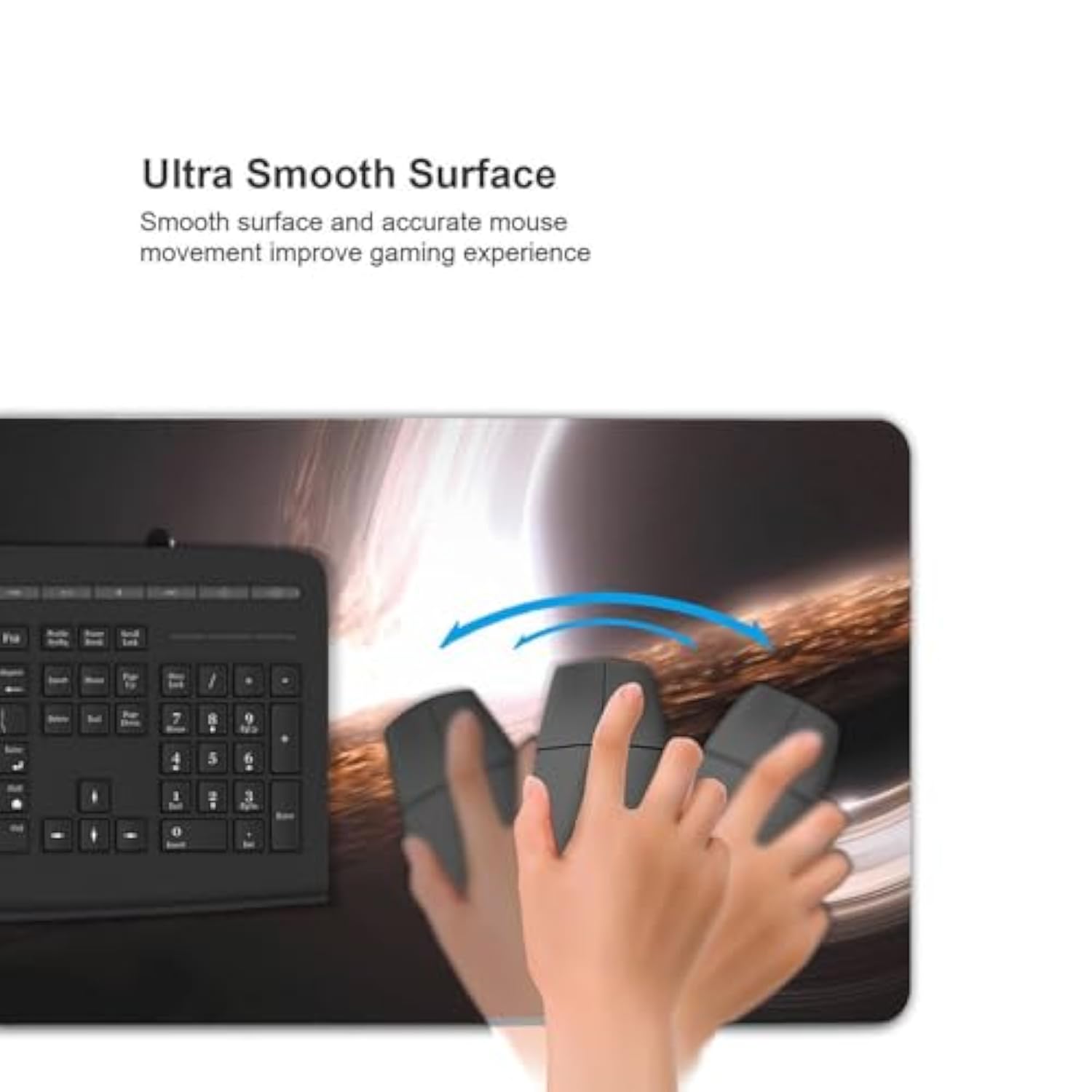 Interstellar Gargantua Black Hole Mouse Pad Xxl Large Extended Computer Full Desk Pad 35.4X15.7 Inch Computer Mouse Mat Keyboard For Home Office Gaming