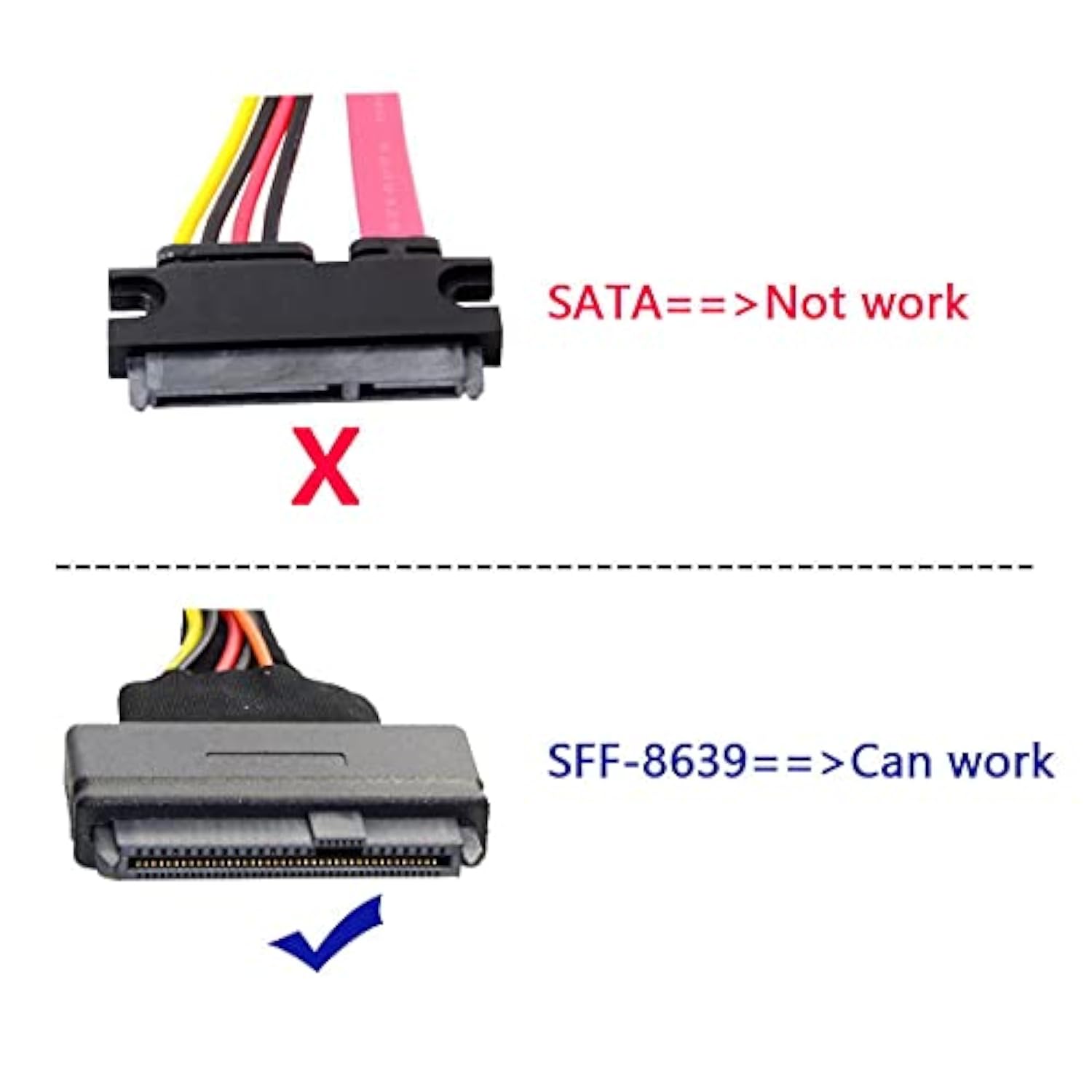 U.2 U2 Sff-8639 Nvme Pcie Ssd Cable Male To Female Extension 50Cm 68Pin