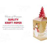 Gia'S Kitchen Christmas Treat Gift Containers, 20 Pack - 3D Christmas Gift Boxes To Hold Delicious Holiday Treats - Perfect Cookie Holders For Gift Giving, Party Favor Bags - Snowman