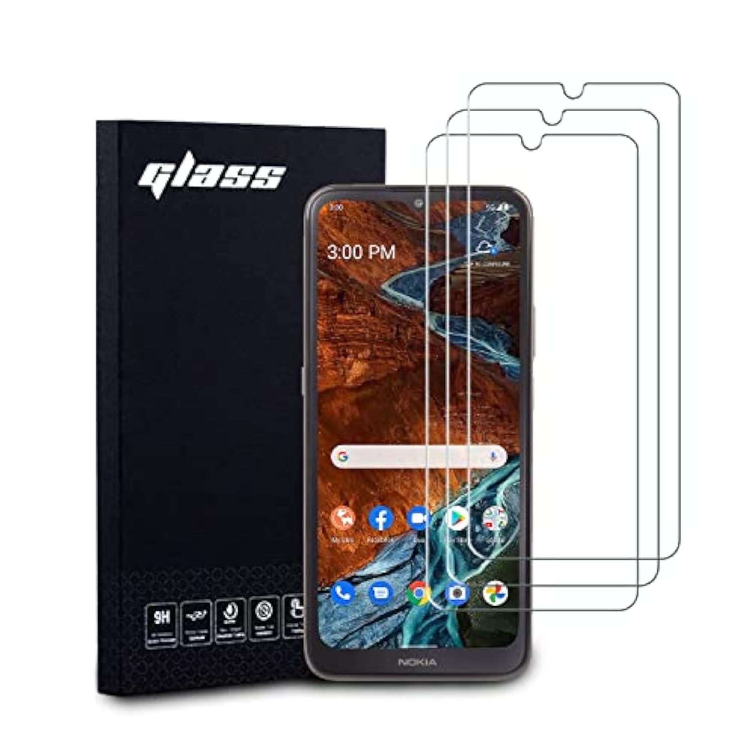 Nokia G300 5G Screen Protectors (3 Pack), 9H Tempered Glass Film For Nokia G300 5G Anti-Scratch Anti-Fingerprint Glass Screen Protectors Zero Bubbles Ultra-Clear 99.99%, Transparent