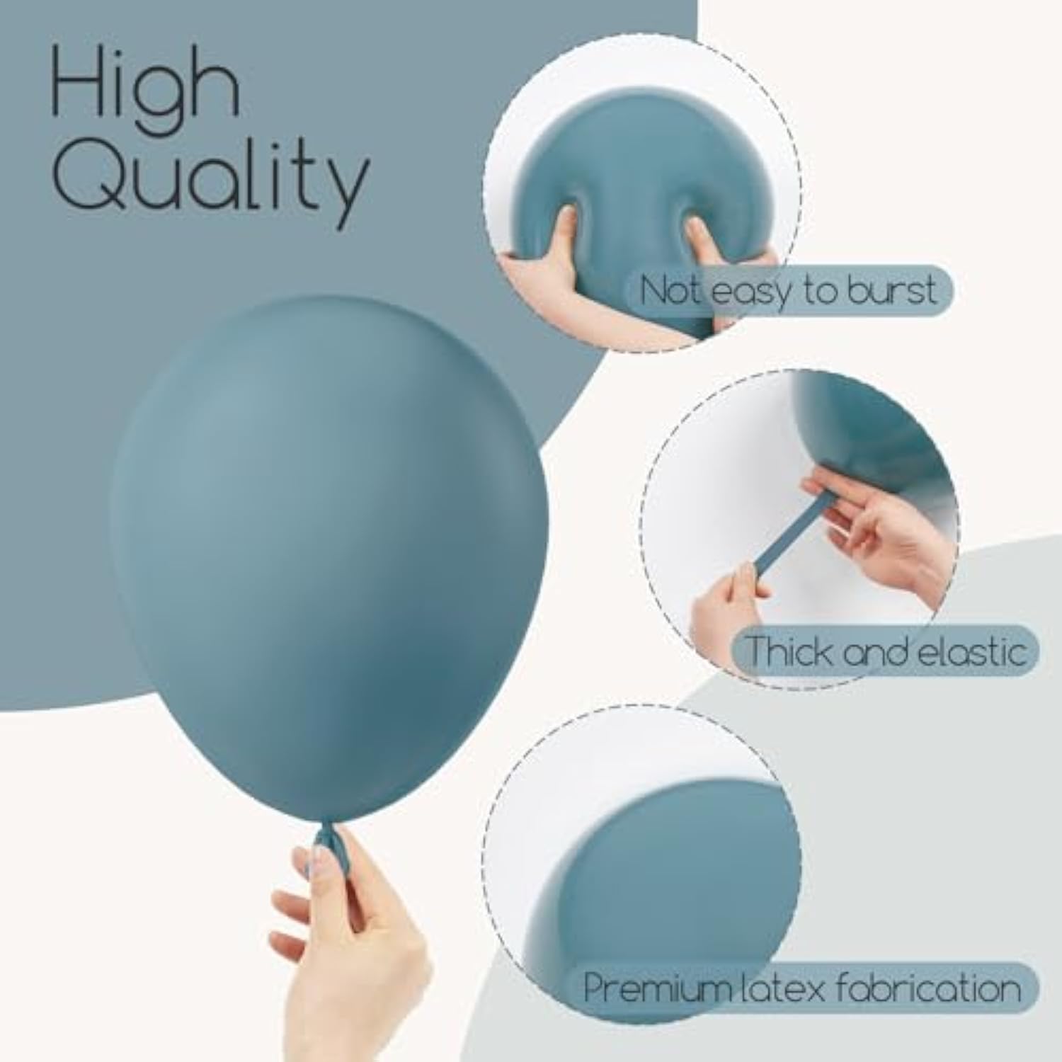 110Pcs Slate Blue Balloons, 18 12 10 5 Inch Dusty Blue Balloons Different Sizes Balloon Garland For Baby Shower Wedding Birthday Party Decorations