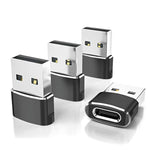 Usb To Usb C Adapter 4 Pack,Usbc Female To A Male Car Charger,Type C Converter For Iphone 16 16E Pro Max,15 14 13 12 Plus, Watch,Airpods,Compatible For Nintendo Switch,Samsung Galaxy S25