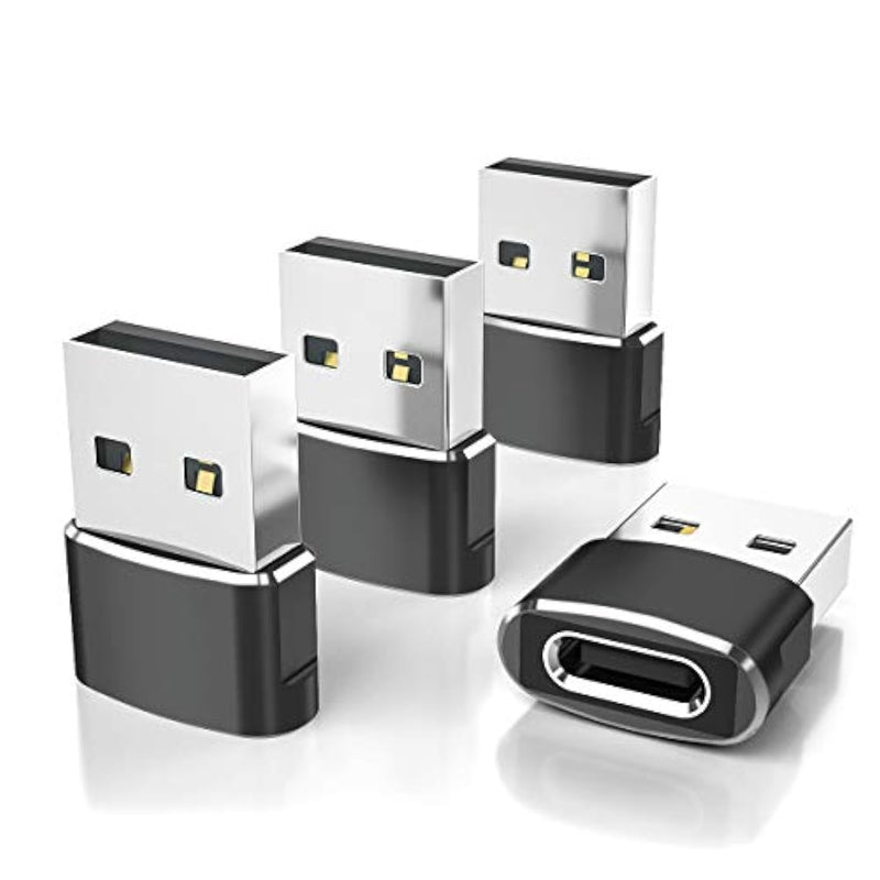 Usb To Usb C Adapter 4 Pack,Usbc Female To A Male Car Charger,Type C Converter For Iphone 16 16E Pro Max,15 14 13 12 Plus, Watch,Airpods,Compatible For Nintendo Switch,Samsung Galaxy S25
