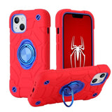 For Iphone 14 Case/Iphone 13 Case, With Kickstand (Not Compatible With Plus Sized Models),Shockproof Hybrid Hard Pc Soft Rubber Case For Iphone 14/13 6.1 Inch (Red+Blue)