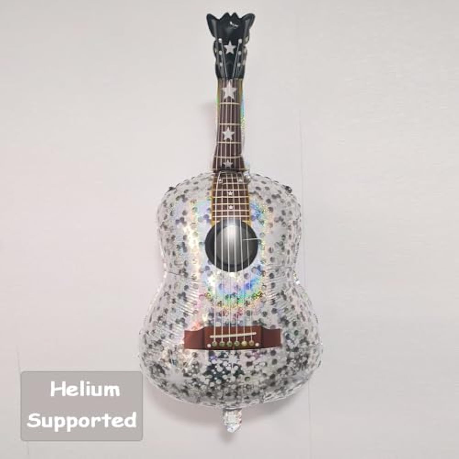 Silver Blow Up Inflatable Guitar Balloons Large 22 Inch 4D Disco Ball Balloons 60S 80S 90S Rock And Roll Music Note Theme Balloon Party Decoration Props For Concert Birthday Party Decorations