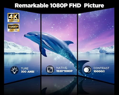 [Auto Focus/Keystone] Projector 4K With 5G Wifi And Bluetooth, Fhd Native 1080P Outdoor Movie Projector With 4P4D/Ppt/Zoom, Mini Home Projector Compatible W Ios/Android/Hdmi/Tv Stick