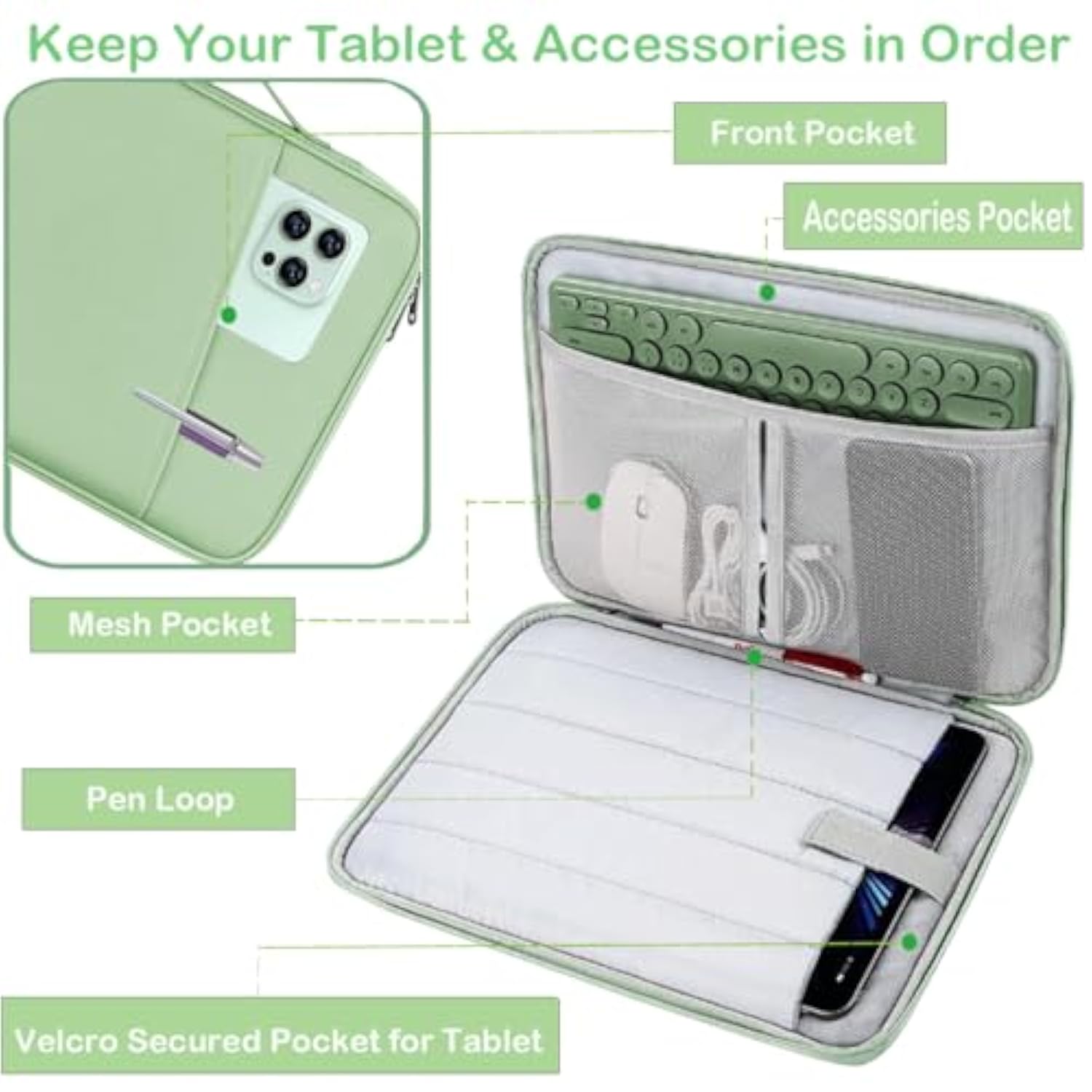 11.6-12.4 Inch Laptop Tablet Sleeve Bag Compatible With Lenovo Asus Acer Dell Hp Samsung 11.6" Laptop, Samsung Galaxy Tab S10+ S9+ Plus Fe+/S8+/S7+ 12.4", Microsoft Surface Pro 7 12.3" Case