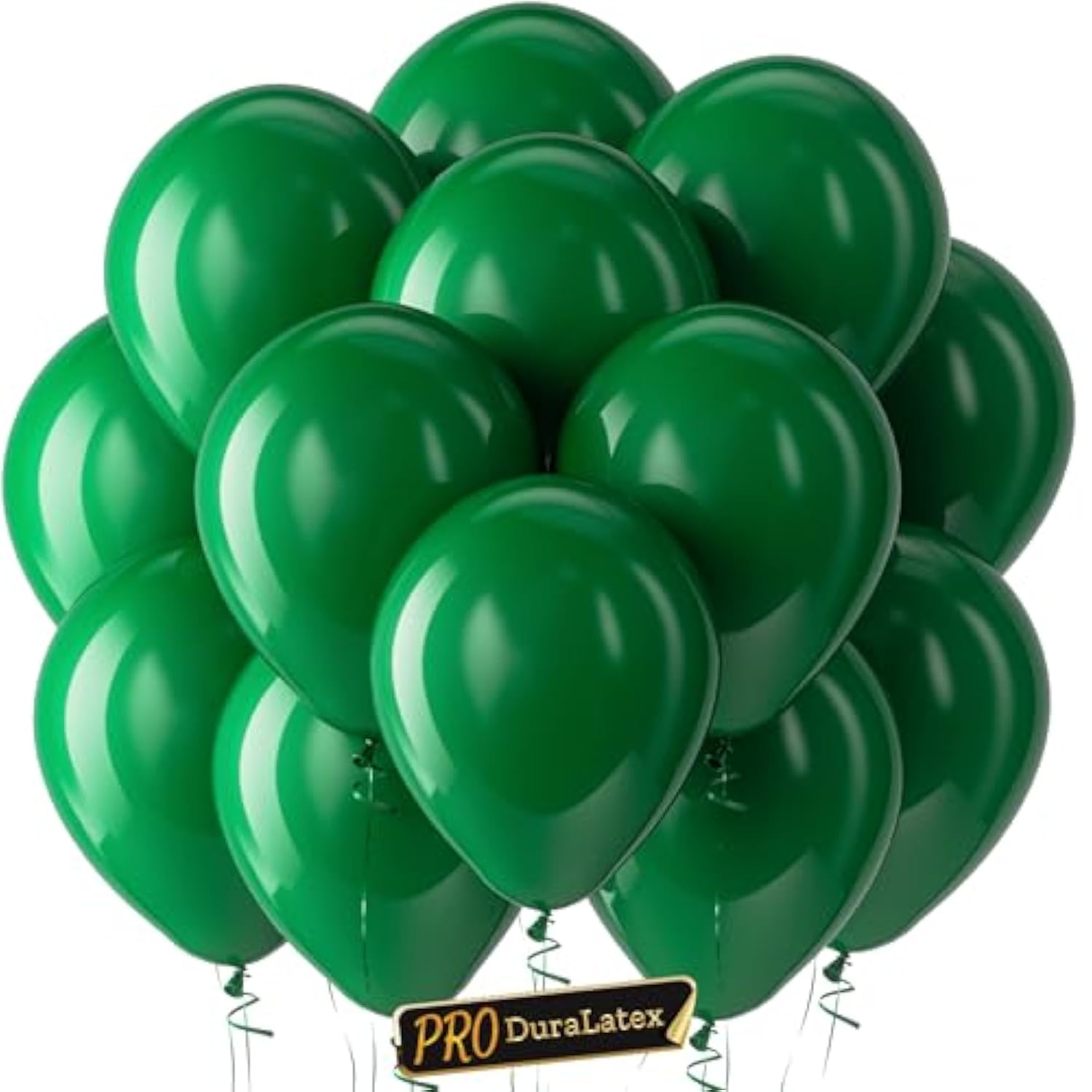 Pro Duralatex Green Balloons - 3.2G Premium 100 Pack 12 Inch Dark Green Balloons For Long-Lasting Professional Party Decorations, Large Birthday Wedding Christmas Party