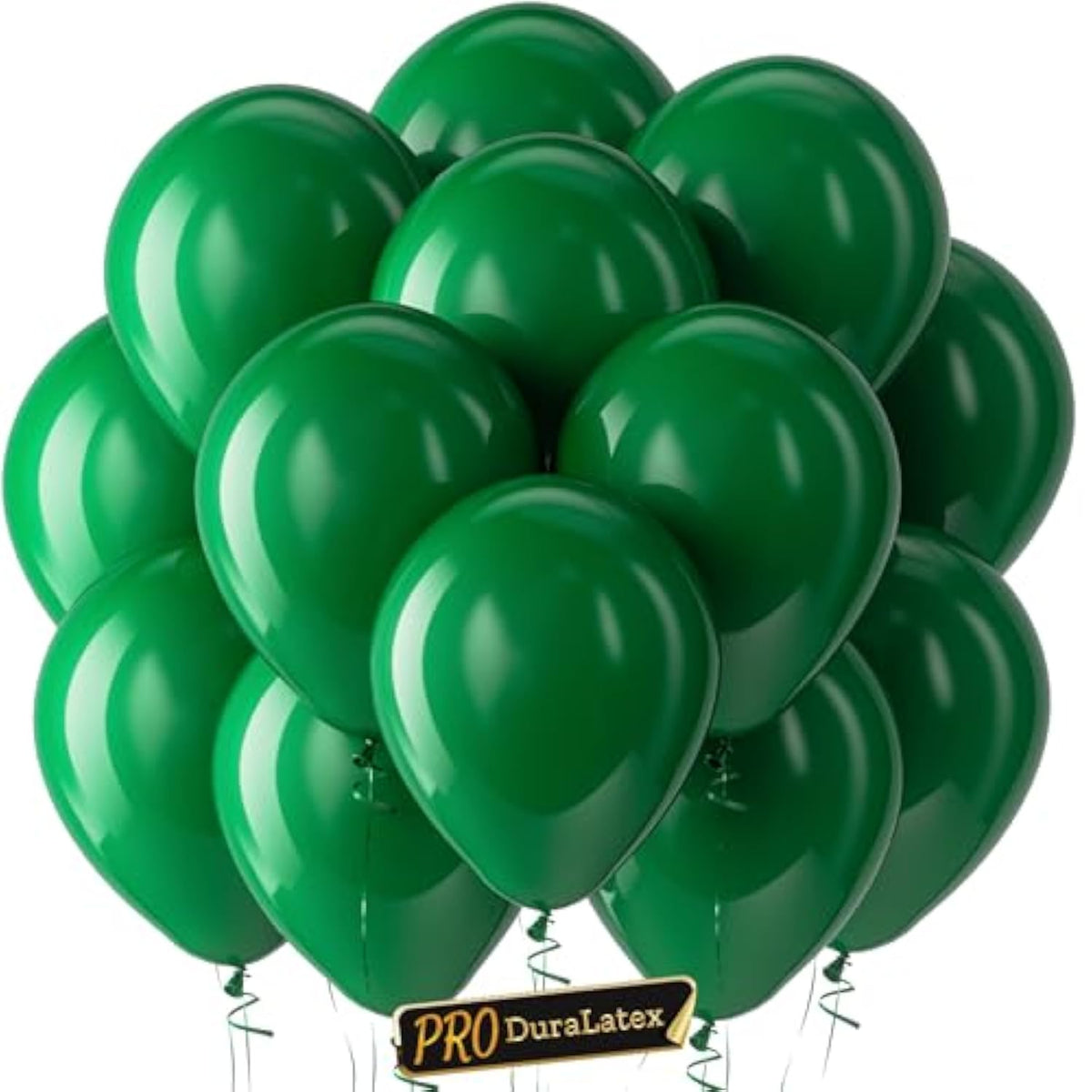 Pro Duralatex Green Balloons - 3.2G Premium 100 Pack 12 Inch Dark Green Balloons For Long-Lasting Professional Party Decorations, Large Birthday Wedding Christmas Party