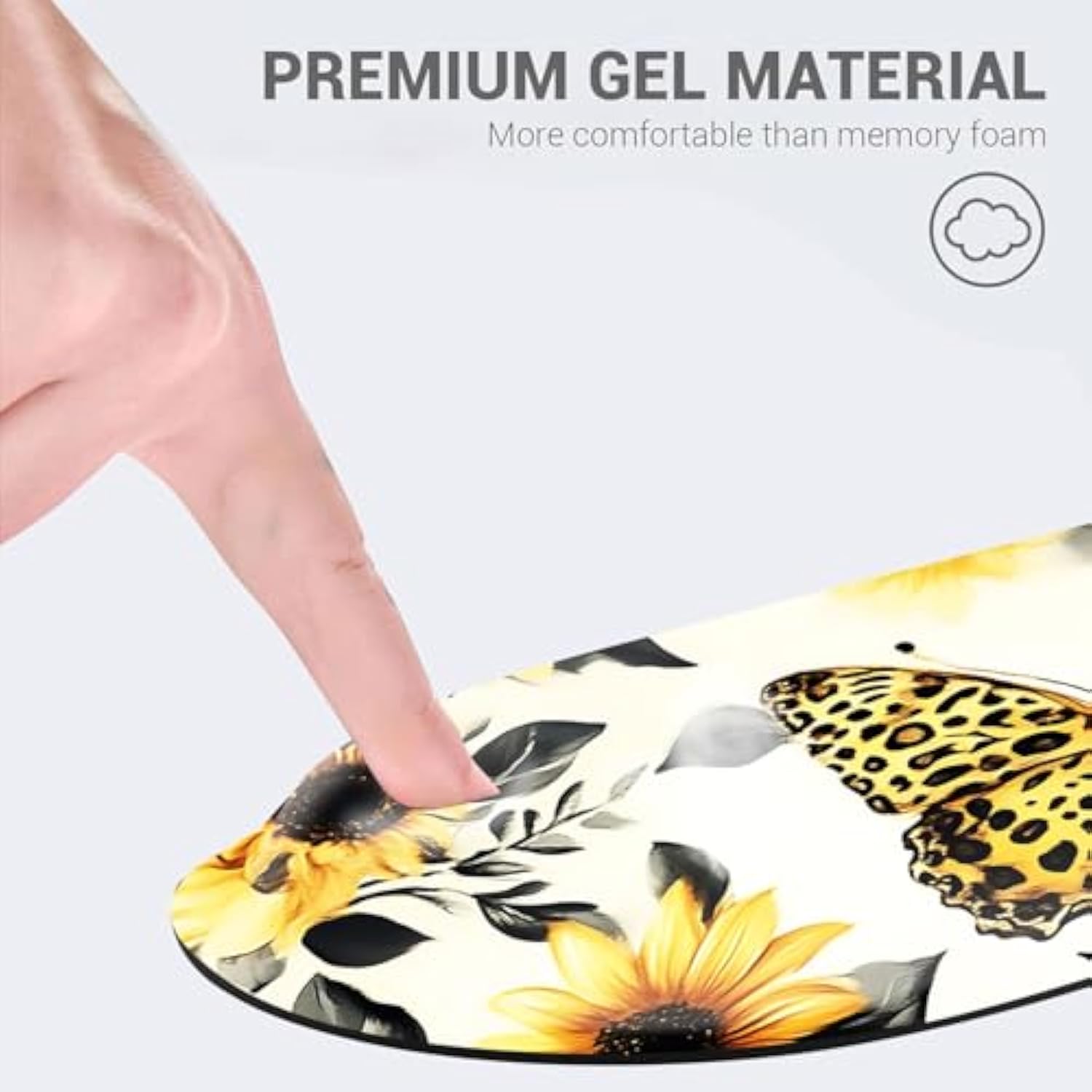 Desk Mat, Mouse Pad With Wrist Rest, 4-In-1 Large Mouse Pads For Desk, Ergonomic Mouse Pad And Keyboard Wrist Rest Gaming Keyboard Mat For Office,Sunflower And Butterflies