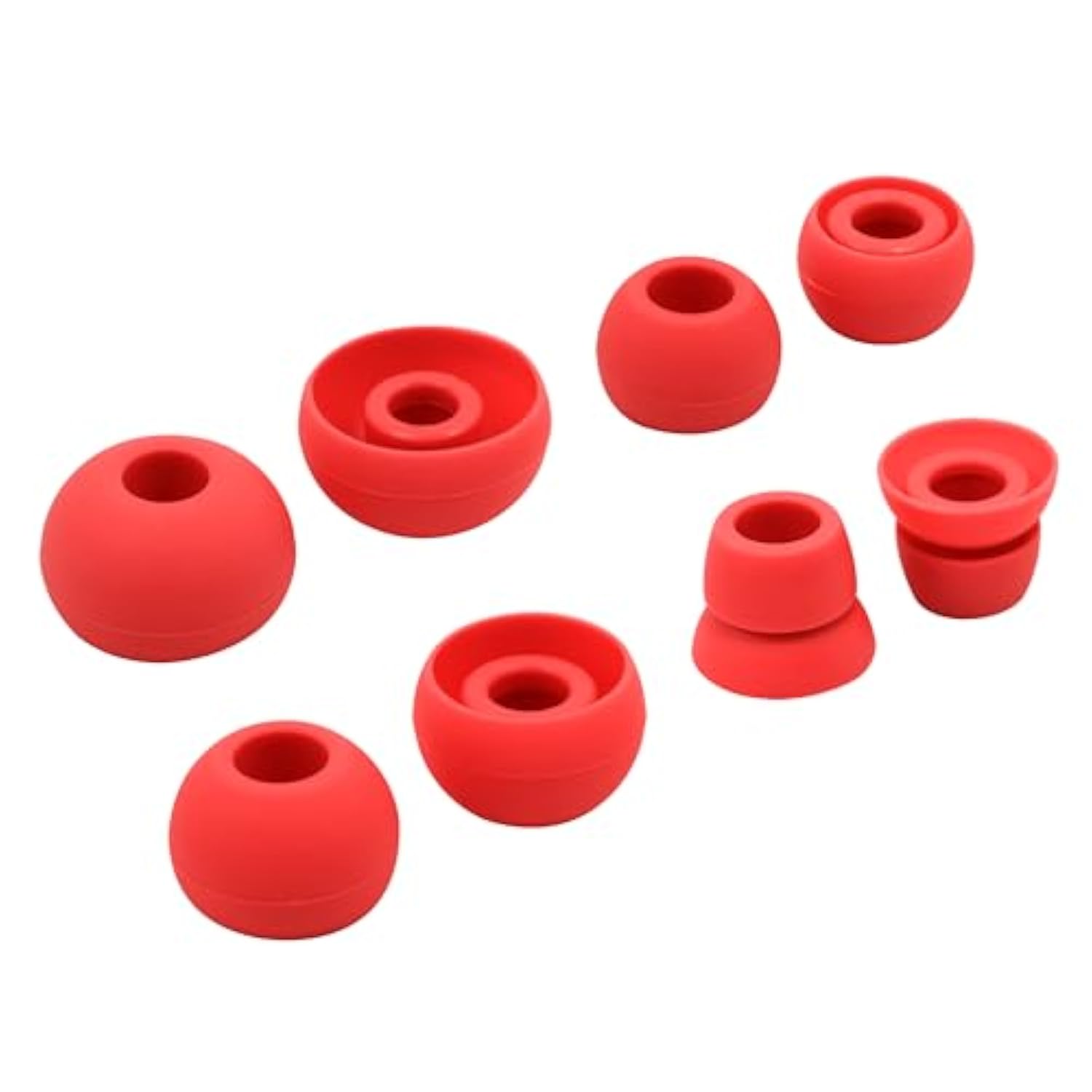 Replacement Eartips For Powerbeats 2 Powerbeats 3 Wireless Beats, Silicone Earbuds Xs/S/M/L 4 Size Earbuds Eartips?Flexible Rubber Cover Skin Accessories-Red