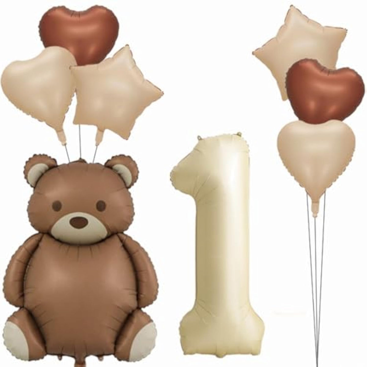 Brown Inflatable Bear Balloons for Birthday Party, Jungle, or Farm Theme Decor