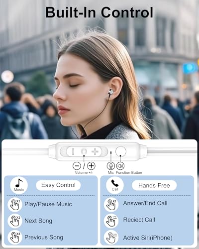 for Google Pixel 10 Headphones Wired with Mic, HiFi Stereo USBC Ear Buds Headphones Compatible with Google Pixel 10a/10 Pro XL/9/9a/9 Pro