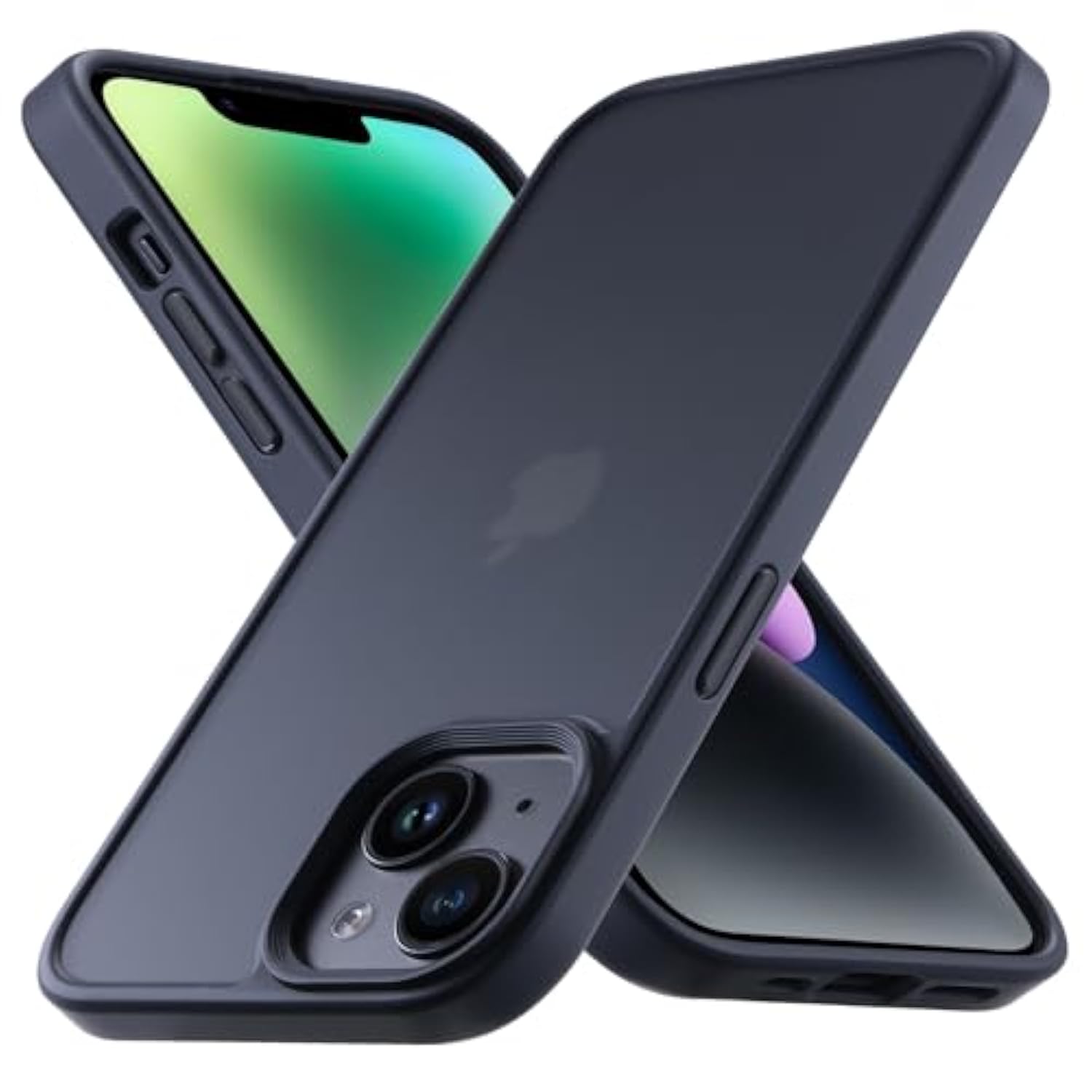 For Iphone 14 Phone Case, Shockproof For Iphone 13 Case, Military Grade Drop Protection, Protective Hard Back Slim Translucent Case For I 13 Phone Case/Iphone 14 Case 6.1'', Frosted Black