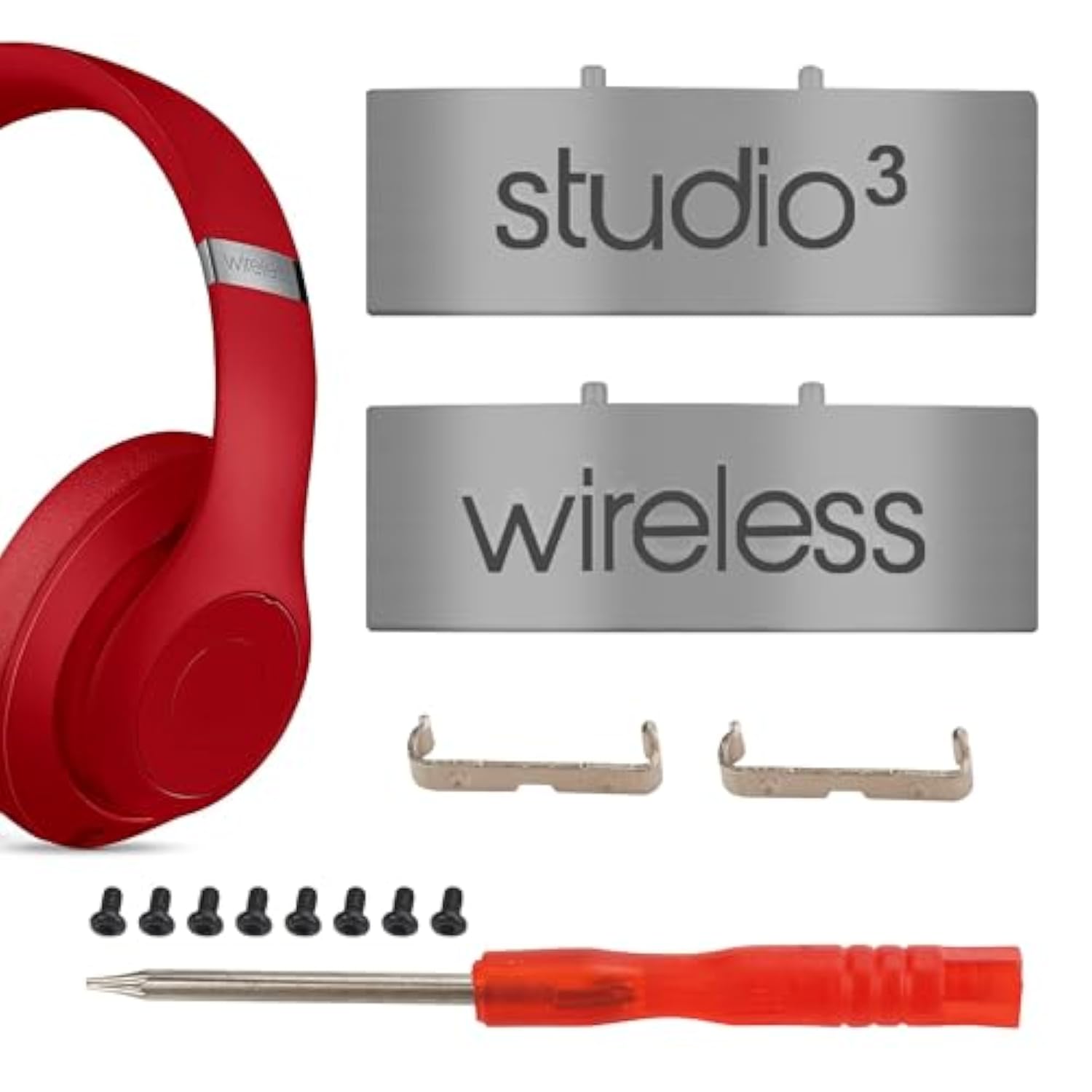 Studio 3 Hinge Headband Connector Replacement Metal Repair Parts Compatible With Beats Studio 3.0 Wireless Over-Ear Headphones Headband Metal Folding Hinger Clip Cover Pin Repair Kit (Titanium Gray)