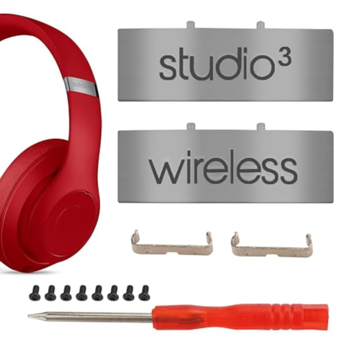 Studio 3 Hinge Headband Connector Replacement Metal Repair Parts Compatible With Beats Studio 3.0 Wireless Over-Ear Headphones Headband Metal Folding Hinger Clip Cover Pin Repair Kit (Titanium Gray)