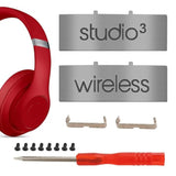 Studio 3 Hinge Headband Connector Replacement Metal Repair Parts Compatible With Beats Studio 3.0 Wireless Over-Ear Headphones Headband Metal Folding Hinger Clip Cover Pin Repair Kit (Titanium Gray)
