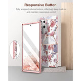 For Samsung Galaxy S22 Ultra Case, Built-In Screen Protector For Samsung S22 Ultra 5G Case Full Body Protection Shockproof Rugged Bumper Silicone Phone Protective Cover 6.8 Inch - Rose Marble