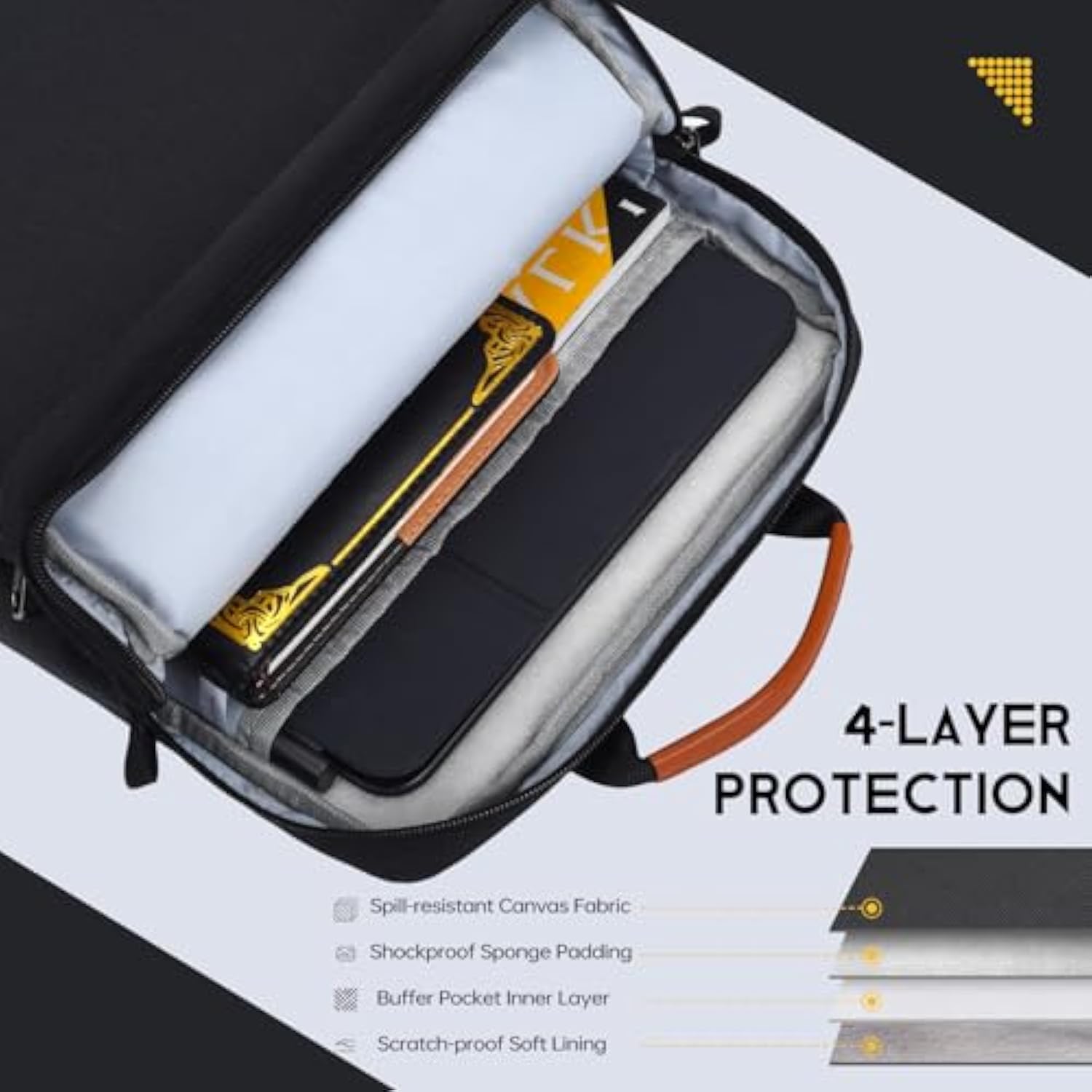 12.9 13 Inch Ipad Pro Sleeve Case Shoulder Bag For 13-Inch Ipad Pro M4 & Ipad Air M2 M3(2025) Magic Keyboard, Ipad Pro 12.9-In, Water-Resistant Tablet Carrying Handle Bag -Black